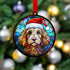 Cavapoo Blonde in Santa Hat Suncatcher Decoration